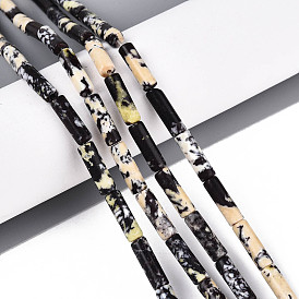 Бусы из натуральной желтой бирюзы (яшмы), колонка