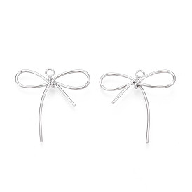 Brass Pendants, Bowknot Charms