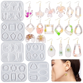 Arch Flower Leaf DIY Food Grade Silicone Pendant Molds, Resin Casting Molds, for UV Resin, Epoxy Resin Jewelry Making