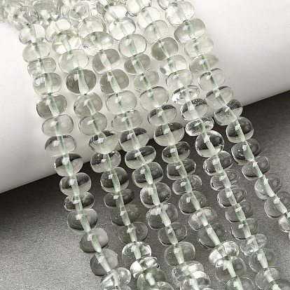 Естественный зеленый кварцевые нити бисера, рондель, сгладить