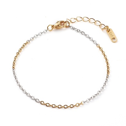 304 Stainless Steel Cable Chain Bracelets, with Lobster Claw Clasps