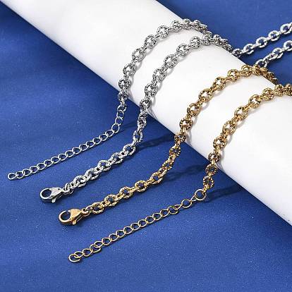 304 Цепочки из нержавеющей стали с текстурой под кабель, ионное покрытие (ip)