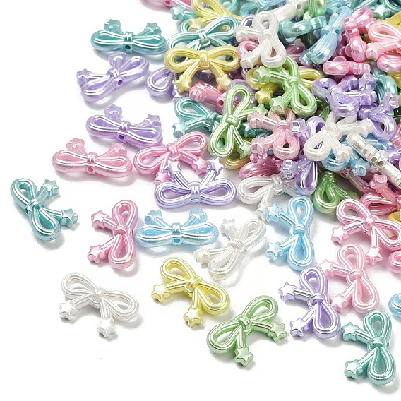 Непрозрачные акриловые бусины с имитацией жемчуга, бантом со звездой