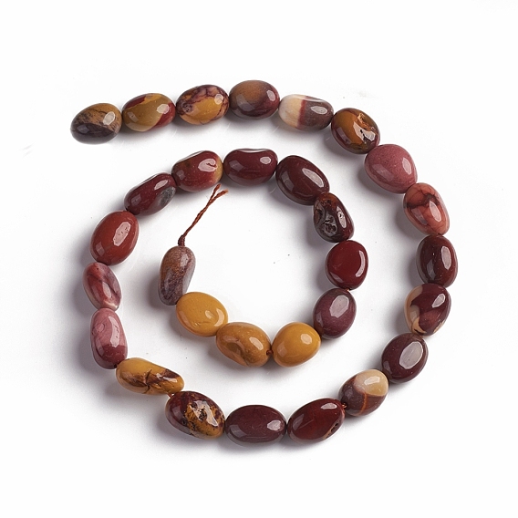 Природные mookaite бисер нитей, гладкий галтованный камень, самородки