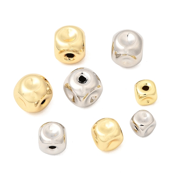 Латунные бусины, долговечный, без кадмия и без свинца, стойки покрытие, кубические