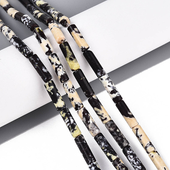 Бусы из натуральной желтой бирюзы (яшмы), колонка