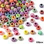 300шт. бусины из европейских бусин, окрашенные акриловой краской из баллончика, бусины с большим отверстием, рондель с полосой