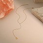 304 Stainless Steel Crystal Rhinestone Butterfly Long Tassel Y Necklaces for Women