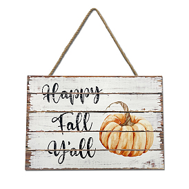Thanksgiving Day Wood Hanging Wall Decorations for Home Decorations, Rectangle