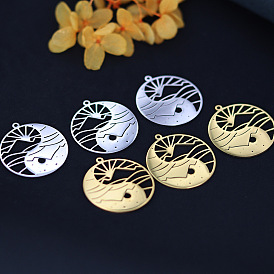 201 подвески из нержавеющей стали, лазерная резка, день и ночь и очарование инь-ян