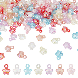 140шт 7 цвета прозрачные треснувшие акриловые подвески, AB цвет, звезды прелести