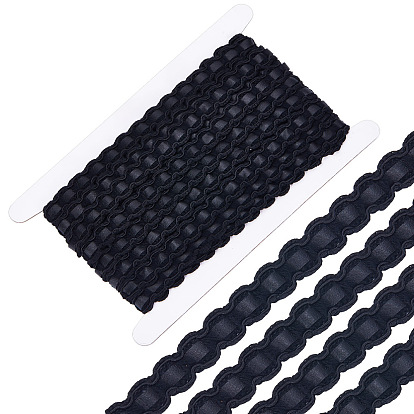 PU Leather with Polyester Ribbon, Clothes Accessories Decoration, Rectangle Pattern