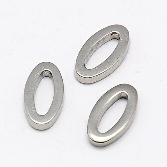 201 Stainless Steel Linking Rings, Oval, 15x8x2mm, Hole: 3x10mm