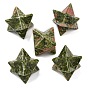 Natural Unakite Beads, No Hole/Undrilled, Merkaba Star