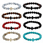8 шт. 8 стили круглых и крестообразных браслетов из бисера для мужчин и женщин, со сплавочной фурнитурой