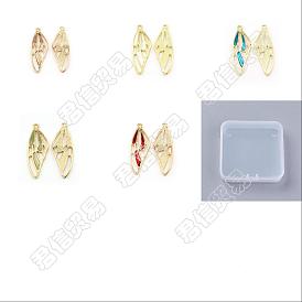 20 piezas 5 colores colgantes de esmalte de aleación de zinc, alas, real 16 k chapado en oro