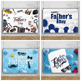 Polyester Father's Day Party Polyester Banner Decoration, Photography Backdrops, Rectangle, Horizontal