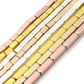 Electroplated Synthetic Non-magnetic Hematite Beads Strands, Rectangle