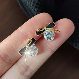 Acrylic Dangle Earrings for Women, with Alloy Rhinestone Findings