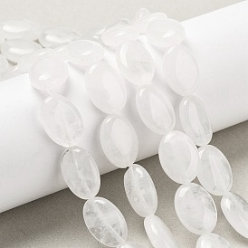 Природных кристаллов кварца бисер нитей, горного хрусталя, Плоско-овальные