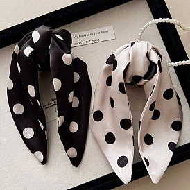 Заколки-клочья для волос с бантом из ткани, узор в горошек, аксессуары для волос для женщин и девочек