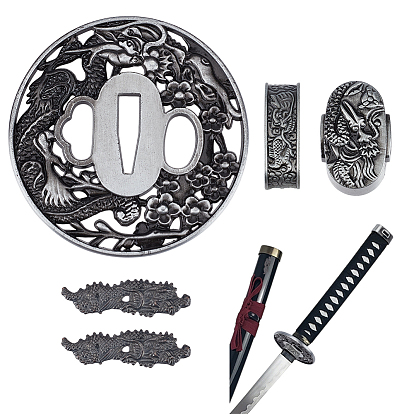 Наборы для изготовления кукол из сплава, японский меч воина с аксессуарами из имитации бронзы