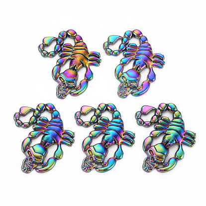 Rainbow Color Alloy Pendants, Cadmium Free & Nickel Free & Lead Free, Scorpion