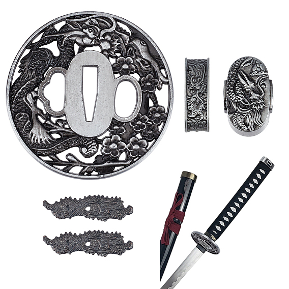 Наборы для изготовления кукол из сплава, японский меч воина с аксессуарами из имитации бронзы