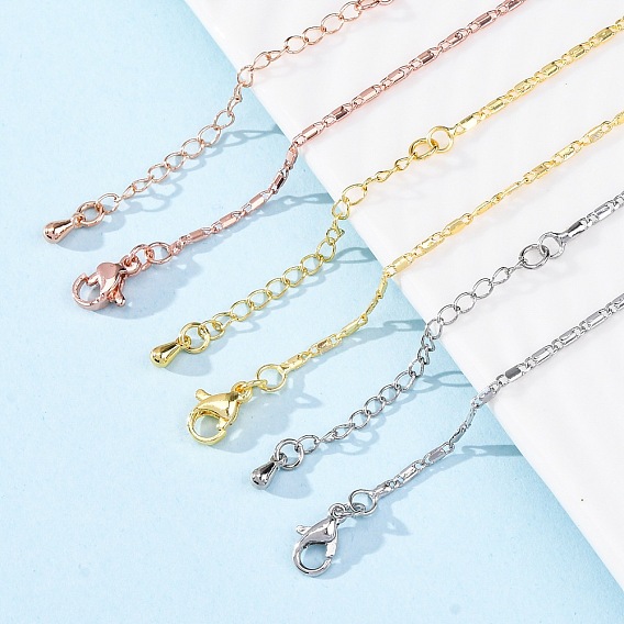 Ожерелья-цепочки из латуни для женщин, 304 из нержавеющей стали застежкой омар, стойки покрытие, без свинца и без кадмия, долговечный