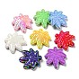 UV Plating Acrylic Beads, Iridescent, Leaf