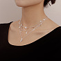 Vintage Double-layered Alloy Necklace with Star and Moon Pendant - Creative, Simple and Elegant Jewelry