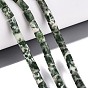 Natural Green Spot Jasper Beads Strands, Hexagonal Prism