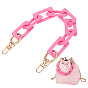 Rectangle Acrylic Link Bag Extender Chains, with Alloy Swivel Clasps