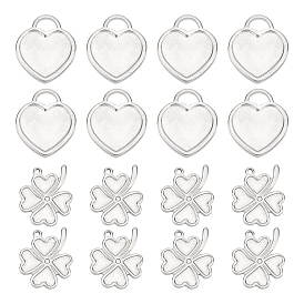 304 подвеска кабошон нержавеющая сталь под эмаль, клевера и сердце