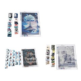 DIY Diamond Painting Stickers Kits For Kids, including Resin Rhinestone, Diamond Sticky Pen, Tray Plate, Glue Clay