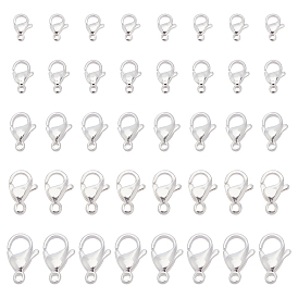 40Pcs 5 Style 304 Stainless Steel Lobster Claw Clasps, Parrot Trigger Clasps