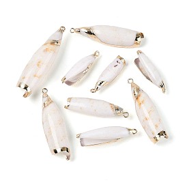 Гальванические большие подвески из натуральной ракушки, Подвески в виде раковин с петлями из железа золотистого оттенка.