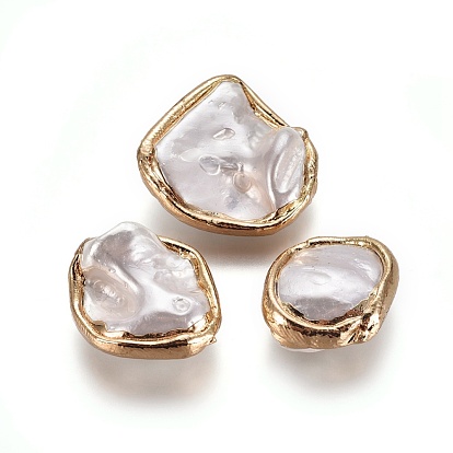 Стеклянные бусы, край позолоченный, самородки