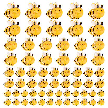 100 шт 4 стили кабошоны из непрозрачной смолы, Пчелы