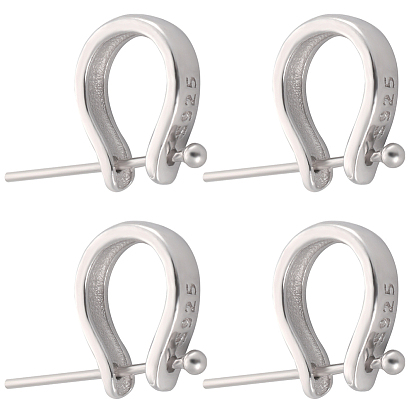 4 шт. 925 подвески-капли из стерлингового серебра с шарообразными головками, с печатью s925