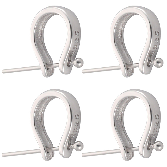 4 шт. 925 подвески-капли из стерлингового серебра с шарообразными головками, с печатью s925