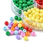 490Pcs 7 Colors Opaque Acrylic Beads, Round