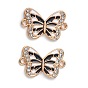 Подвески из сплава эмали, звенья бабочки с хрустальными стразами, золотой свет, без кадмия, без никеля и без свинца