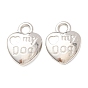 Ajustes de esmalte encanto de la aleación del estilo tibetano, corazón palabra tallada mi perro, sin plomo y cadmio, 13x10x3 mm, Agujero: 2 mm, sobre 980 unidades / 1000 g