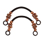 (Defective Closeout Sale: Bead Defect) Nylon Cord Bag Handles, with Wooden Beads, Bag Replacement Accessories