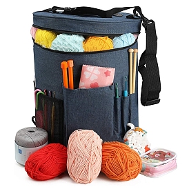 Oxford Cloth Yarn Storage Bag, for Yarn Skeins, Crochet Hooks, Knitting Needles, Column