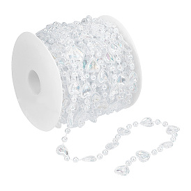 1 Подвесные хрустальные бусины в форме сердца из акрила, цепочка-гирлянда, дверная занавеска, подарок на свадьбу