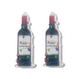 Translucent Acrylic Big Pendants, Wine Bottle Charms