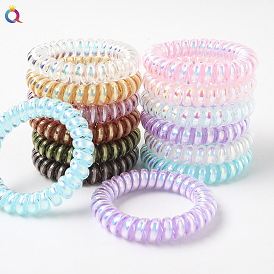 Colorful Telephone Cord Hair Ties for Women, Mermaid-Inspired Elastic Hair Bands and Accessories