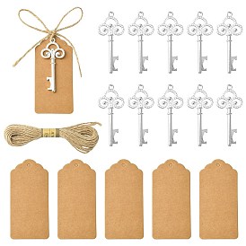 20 Большие подвески из ретро-сплава, без кадмия и без свинца, ключ